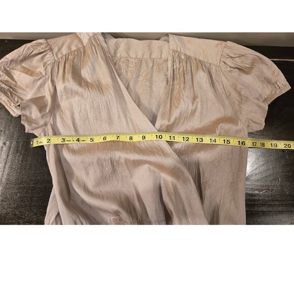 Calypso Christiane Celle Silk Wrap Dress Blush Cap Sleeve Romantic Small - Picture 9 of 9